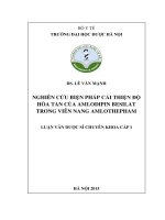 Nghiên cứu biện pháp cải thiện độ hòa tan của amlodipin besilat trong viên nang amlothepham