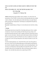 NÂNG CAO CHẤT LƯỢNG sản PHẨM DỊCH vụ THÔNG TIN THƯ VIỆN tại TRUNG tâm THÔNG TIN   THƯ VIỆN TRƯỜNG đại học VINH