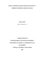 Humic acid removal from aqeous solution by hybrid eletrodialysis ion exchange