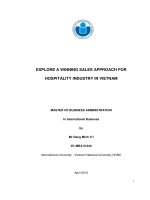 Explore a winning sales approach for hospitality industry in vietnam