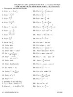BÀI TẬP TÍCH PHÂN TỔNG HỢP THEO DẠNG ÔN THI ĐẠI HỌC NĂM 2016