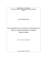 Các giải pháp nâng cao năng lực cạnh tranh của công ty cổ phần tập đoàn kỹ nghệ gỗ trường thành 