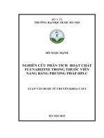 Nghiên cứu phân tích hoạt chất flunarizine trong thuốc viên nang bằng phương pháp HPLC