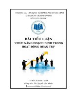 Chức năng hoạch định trong hoạt động quản trị