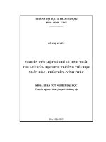 Khoá luận tốt nghiệp nghiên cứu về chỉ số hình thái thể lực của học sinh trường tiểu học xuân hòa   phúc yên   vĩnh phúc