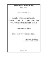 Nghiên cứu ảnh hưởng của sự pha tạp (dy, cu, al   ) lên tính chất của nam châm thiêu kết nd fe b