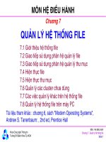 Bài Giảng Quản Lý Hệ Thống File - ĐH Bách Khoa