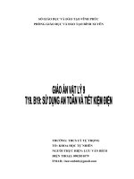 GIÁO án TÍCH hợp vật lý 9 t19  b19 sử DỤNG AN TOÀN và TIẾT KIỆM điện