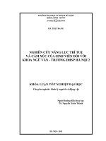 Khoá luận tốt nghiệp nghiên cứu năng lực trí tuệ và cảm xúc của sinh viên với khoa ngữ văn   trường ĐHSP hà nội 2 