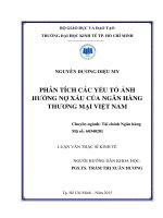 Phân tích các yếu tố ảnh hưởng nợ xấu của ngân hàng thương mại việt nam 2015 
