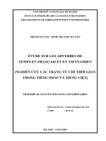 Étude sur les adverbes de temps en français et en vietnamien = nghiên cứu các trạng từ chỉ thời gian trong tiếng pháp và tiếng việt 