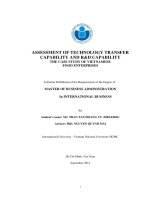 Assessment of technology transfer capability and rd capability the case study of vietnamese food enterprises