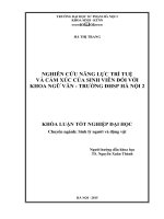 Nghiên cứu năng lực trí tuệ và cảm xúc của sinh viên với khoa ngữ văn   trường ĐHSP hà nội 2