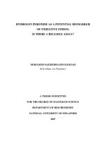 Hydrogen peroxide as a potential biomarker of oxidative stress is there a reliable assay