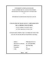 Cas des étudiants en première année de l’école supérieure de génie civil) = dùng blog trong việc cải thiện kĩ năng viết (cho sinh viên năm thứ nhất tại trường đại học xây dựng 