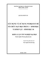 Xây dựng và sử dụng webquest để tổ chức dạy học phần 3   sinh học vi sinh vật   sinh học 10