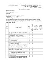 kế hoạch dạy học môn sinh  học 6,7,8 và 9 mẫu 1 năm học 2015 2016