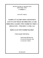 Nghiên cứu sự biến động thành phần loài ve giáp thuộc bộ ve giáp (acari oribatida) tại khu công nghiệp bá thiện 1   bình xuyên   vĩnh phúc và phụ cận