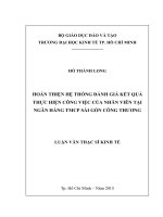 Hoàn thiện hệ thống đánh giá kết quả thực hiện công việc tại ngân hàng thương mại cổ phần sài gòn công thương 