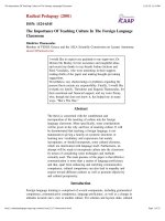 The importance of teaching culture in the foreign language classroom