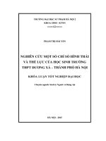 Khoá luận tốt nghiệp nghiên cứu một số chỉ số hình thái và thể lực của học sinh trường THPT dương xá   thành phố hà nội