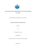 Capital structure and firm performance of listed companies in vietnam