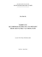 Nghiên cứu quá trình quang hóa xúc tác phân hủy thuốc bảo vệ thực vật trong nước 