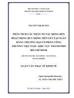 Phân tích các nhân tố tác động đến hoạt động huy động tiền gửi tại ngân hàng thương mại cổ phần công thương việt nam   khu vực thành phố hồ chí minh 