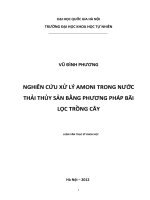 Nghiên cứu xử lý amoni trong nước thải thủy sản bằng phương pháp bãi lọc trồng cây