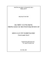Đa thức và ứng dụng trong các bài toán đại số sơ cấp