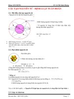 Bài tập về cấu tạo nguyên tử và định luật tuần hoàn