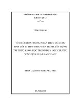 Tổ chức hoạt động nhận thức của học sinh lớp 10 THPT theo tiến trình xây dựng tri thức khoa học trong dạy học chương các định luật bảo toàn