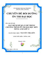 DẠY MỆNH đề QUAN hệ TRONG CHƯƠNG TRÌNH ôn THI đại học môn TIẾNG ANH lớp 11 