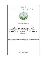 Phân tích danh mục thuốc sử dụng tại bệnh viện đa khoa huyện mù cang chải   tỉnh yên bái năm 2013
