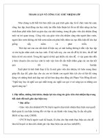 THAM LUẬN VỀ CÔNG TÁC CHỦ NHIỆM LỚP