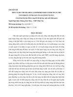 HOW TO DO THE READING COMPREHENSION EXERCIES IN THE UNIVERSITY ENTRANCE EXAM EFFECTIVELY