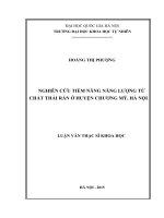 Nghiên cứu tiềm năng năng lượng từ chất thải rắn ở huyện chương mỹ, hà nội 