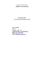 HỆ THỐNG HOÁ các DẠNG bài tập HOÁN vị GEN 