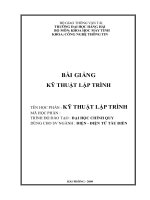 Bài Giảng Kỹ Thuật Lập Trình