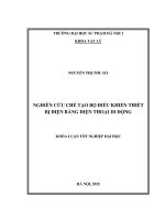 Nghiên cứu chế tạo bộ điều khiển thiết bị điện bằng điện thoại di động