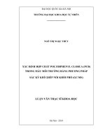 Xác định hợp chất polybiphenyl clorua (PCB) trong mẫu môi trường bằng phương pháp sắc ký khí ghép nối khối phổ (GCMS)