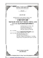 CHUYÊN đề MỆNH đề TÍNH NGỮ TRONG TIẾNG ANH và các DẠNG bài tập cơ bản 