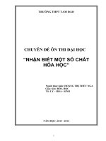 NHẬN BIẾT một số CHẤT hóa học” 