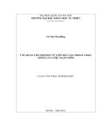 Luận văn thạc sĩ ứng dụng chỉ thị phân tử liên kết gần trong chọn giống lúa chịu ngập chìm 
