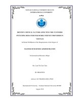 Identify critical factors affecting the customer switching behavior for mobile service providers in vietnam