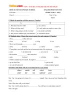 Bộ đề kiểm tra 45 phút môn tiếng Anh lớp 8