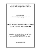 PHÂN LOẠI và PHƯƠNG PHÁP GIẢI bài tập DI TRUYỀN học QUẦN THỂ 