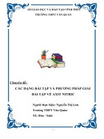 CHUYÊN đề các DẠNG bài tập và PHƯƠNG PHÁP GIẢI bài tập về AXIT NITRIIC 