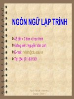 Bài giảng Ngôn ngữ lập trình