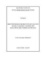 PHÂN TÍCH mối QUAN hệ PHI TUYẾNGIỮA nợ, TĂNG TRƯỞNG và độ NHẠY cảm DÒNG TIỀN BẰNG CHỨNG THỰC NGHIỆM tại VIỆT NAM 
